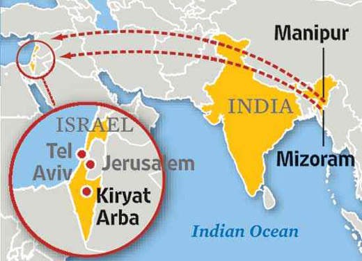 Bnei Menashe tribe-map